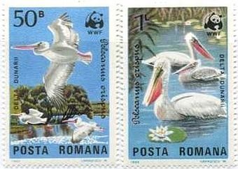 ルーマニアのペリカン切手（動物保護）