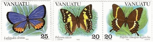 バヌアツのチョウ　蝶　切手