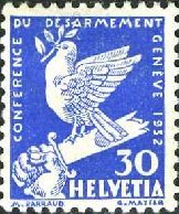 国際軍備縮小会議　破壊された剣に平和の鳩(スイス、1932年)