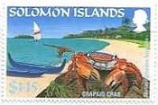 海岸とショウジンガニ(grapsid crab) 　ソロモン諸島