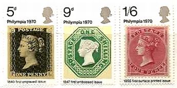 イギリスで1970年に発行された切手の切手