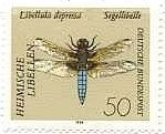 東ドイツ発行のトンボの切手　ベッコウトンボの一種（Libellula depressa）