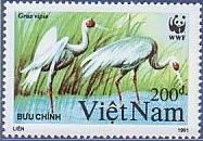 鳥切手　鶴　ベトナム　マナヅル