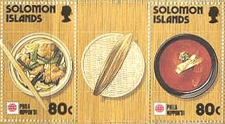 英領・ソロモン島の和食切手「鴨南蛮」「味噌汁」