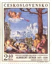 チェコ　プラハ　美術館　切手　絵画　