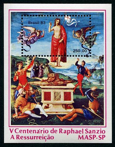 聖母子画の大家 ラファエロ・サンティ（Raffaello Santi）の絵画の切手