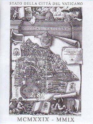 バチカン市国の地図（モノクロ、博物館で購入）