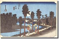 安藤広重が描いた東海道五十三次。沼津から掛川まで