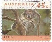 オーストラリア発行　コアラの親子、歩くコアラ、木登り中のコアラ