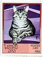 Tabby　ラオス　ネコ　猫　切手