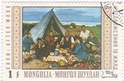 モンゴルの遊牧民とテント