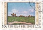 モンゴルのラクダの隊商