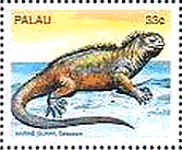 サモアの両生類　切手　ウミイグアナ(Marine Iguana)