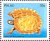 サモアの両生類　切手　とげのカメ(heosemys spinosa)
