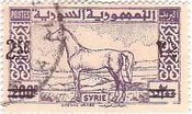 アラブ種の馬（シリア、加刷、1950年）　ウマ