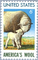 ヒツジの親子・1971年羊毛産業450年