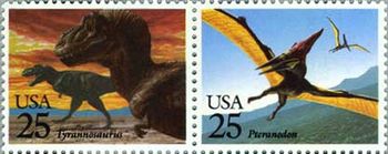 ティラノサウルス、テラノドン、ステゴサウルス、プロントサウルス(USA,1989年）