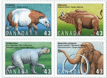 カナダの古代生物　切手