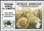 ドミニカ共和国のココヤシとアボガド　切手