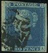 ペンス・ブルー　　ヴィクトリア女王　世界最初の切手　イギリス