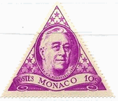モナコ　レーニエ　三角　切手