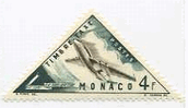 モナコ　飛行機　三角　切手