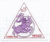 モナコ　ナイト　騎士　三角　切手