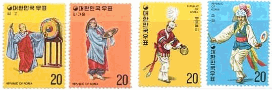 韓国　楽器　切手