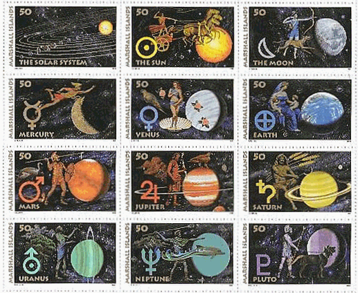 マーシャル諸島　の星座　切手　シート　ホロスコープ