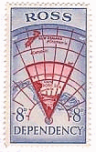 ニュージーランド・ロス海　地図　切手　ランベルト正積方位図法