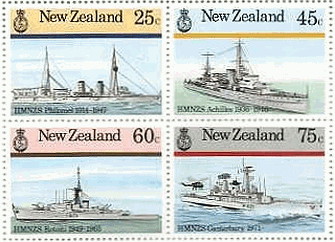 ニュージーランドの戦艦の切手　軍艦