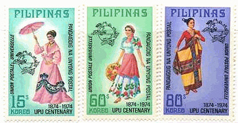 フィリピン　マリア・クララ風の衣装（1880年頃）、バリン・タワクの衣装(1920年頃）/かご形袖のカミサとサヤ（スカート）とタピス（オーバースカート）、マロングの衣装/多様に着られる衣装　女性