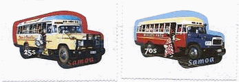 サモアのバスの切手