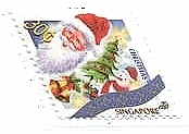 シンガポール　菱形　クリスマス　サンタクロース　切手