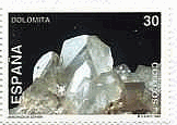 スペイン発行　苦灰石（dolomite）,霰石（aragonite)　切手