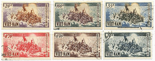 南ベトナム・筏に乗っての避難（1955年）　ベトナム戦争