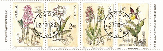 スウェーデンの野生のランの花の切手　小型シート