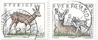 スウェーデンの鹿（シカ）の切手　バンビ