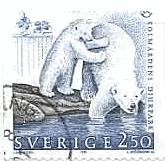 ウスェーデンの白熊（シロクマ）　切手