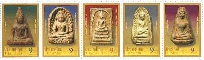 タイの仏陀の切手ストリップ