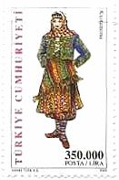 トルコ　女性　服装　衣装　切手　カスタモヌ