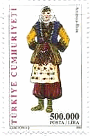 トルコ　女性　服装　衣装　切手　アマシカ