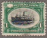 アメリカ・1900年前後の五大湖航路の蒸気船　切手