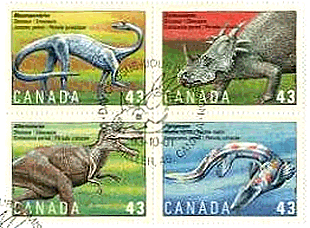 カナダの恐竜切手