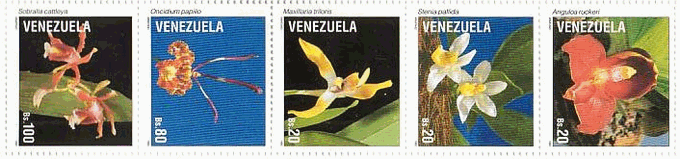 中南米　ヴェネズエラのラン　花　切手