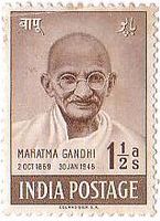インドで発行されたマハトマ・ガンジーの切手