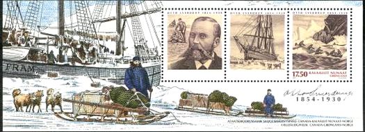 北極探検家オットー・スベルドラップ(Otto Sverdrup 1854- 1930)、犬ぞり、帆船フラム号（デ領グリーンランド、2004年）