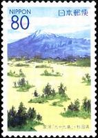 鳥海山を背景に、象潟「九十九島」（秋田、2000年）