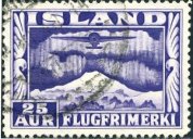 飛行機とオーロラ（アイスランド、1934年）