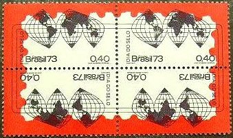 切手の日　メルカトル図法（ブラジル、1973年）
